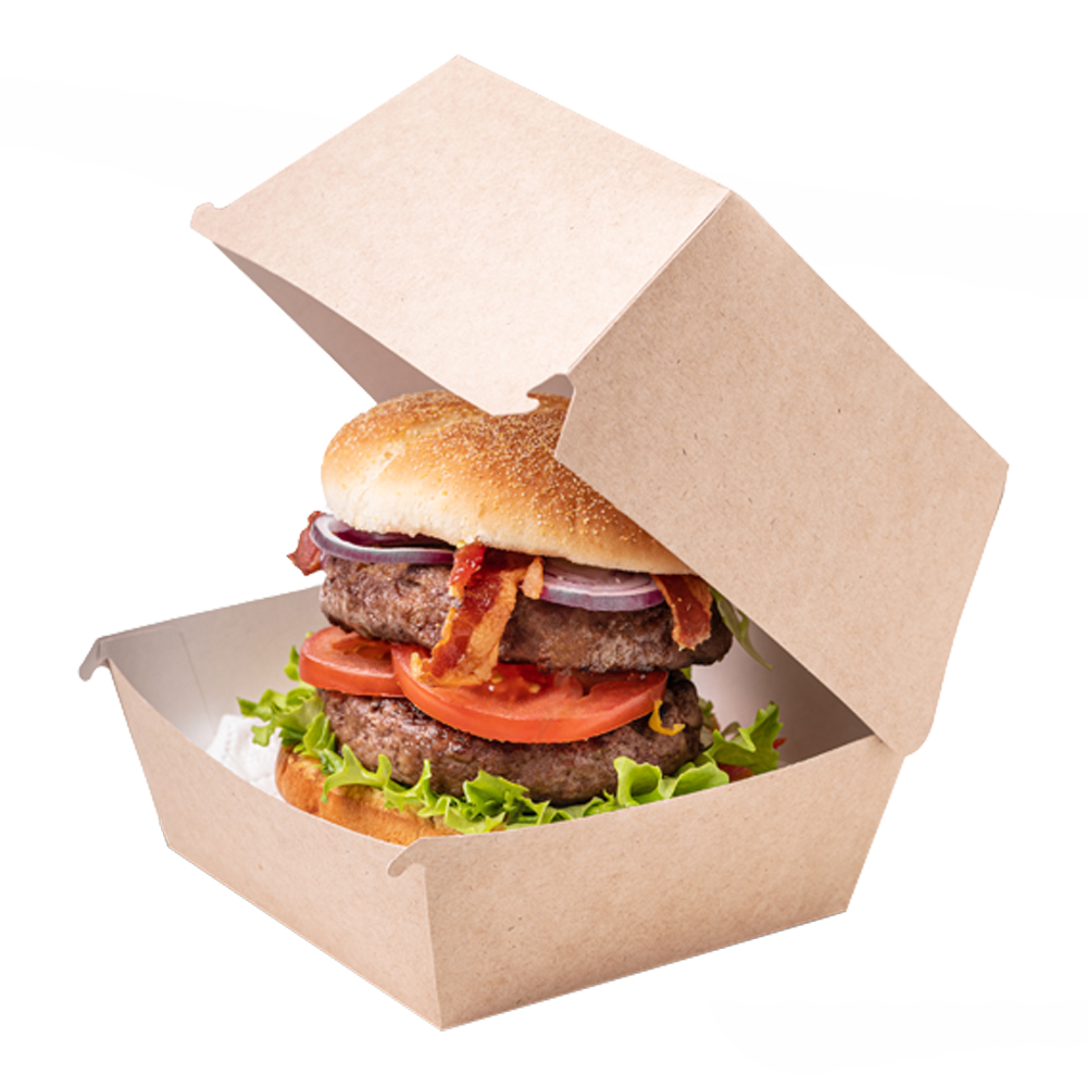 Коробка для гамбургера 123х141х112 крафт белый BURGER XL OSQ