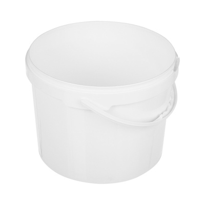 Ведро 5 л (d230 h162) с замком белое с белой крышкой и пластиковой ручкой Л